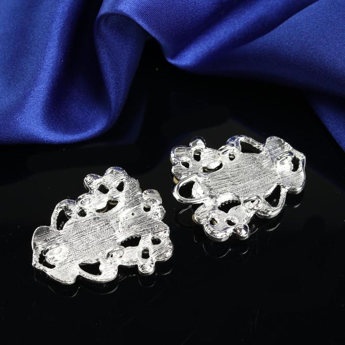 Декоративная застёжка, 7х3,5см, цвет серебряный