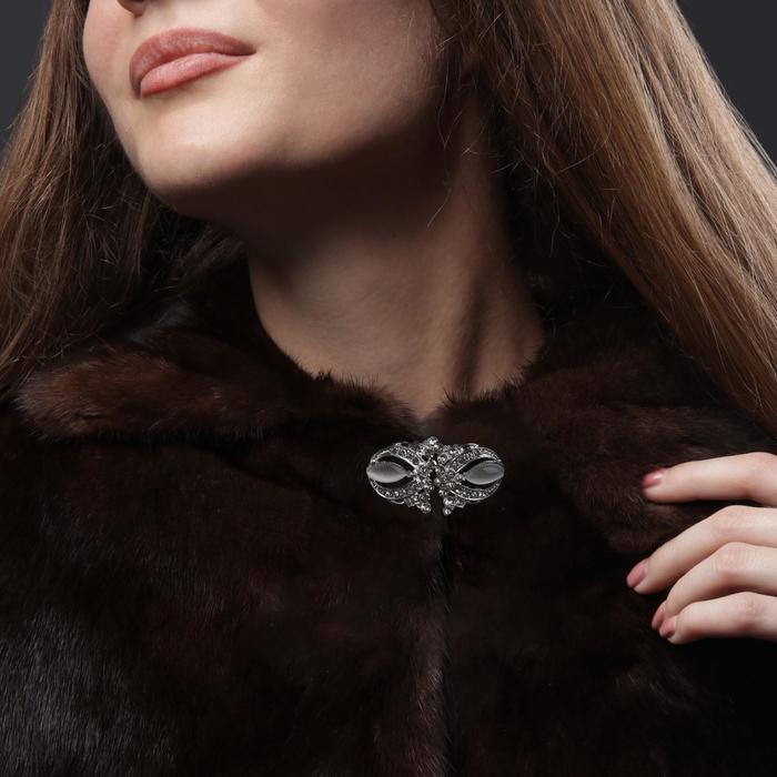 Декоративная застёжка, 6х3,5см, цвет серебряный