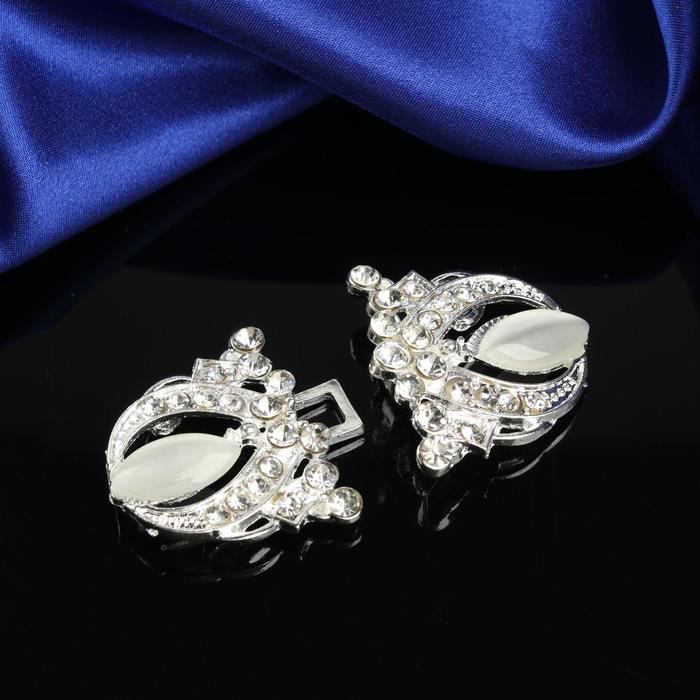 Декоративная застёжка, 6х3,5см, цвет серебряный