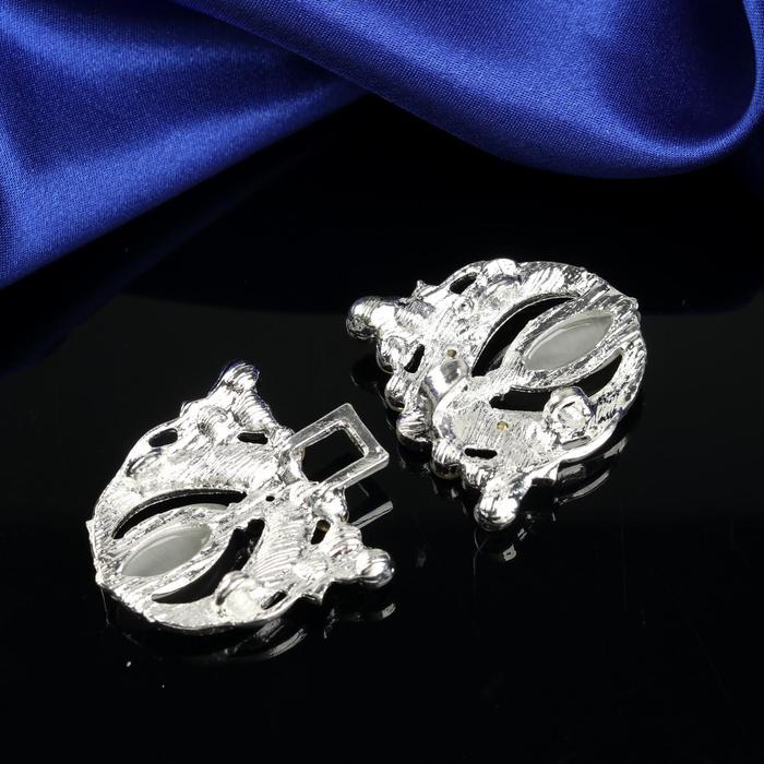 Декоративная застёжка, 6х3,5см, цвет серебряный