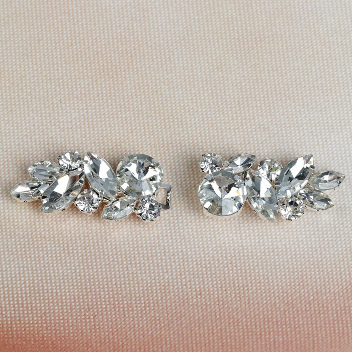 Декоративная застёжка, 7,5х2см, цвет серебряный