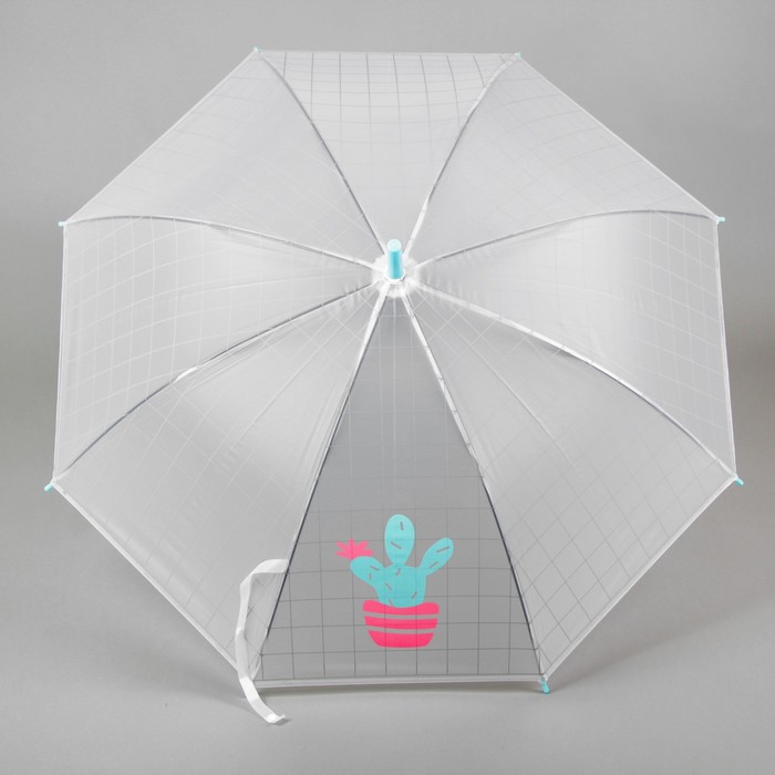 Зонт детский "Зеленый кактус", клетка