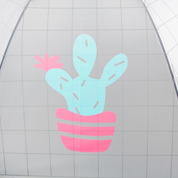 Зонт детский "Зеленый кактус", клетка