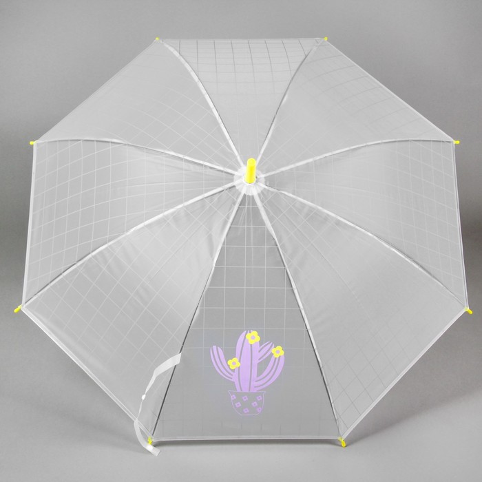 Зонт детский "Цветущий кактус", клетка