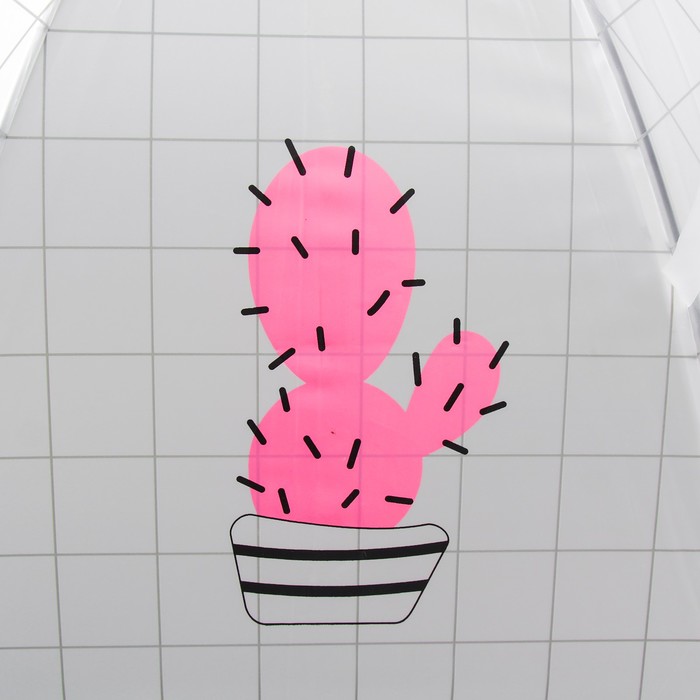 Зонт детский "Розовый кактус", клетка