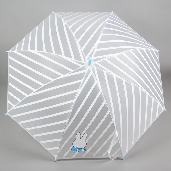 Зонт детский "Зайчик", голубой, фон в полосочку
