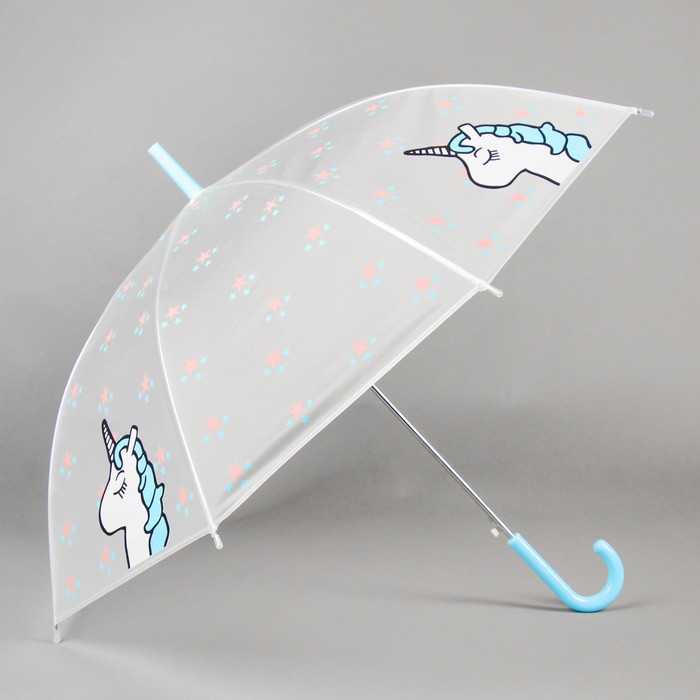 Зонт детский "Единорог", голубой