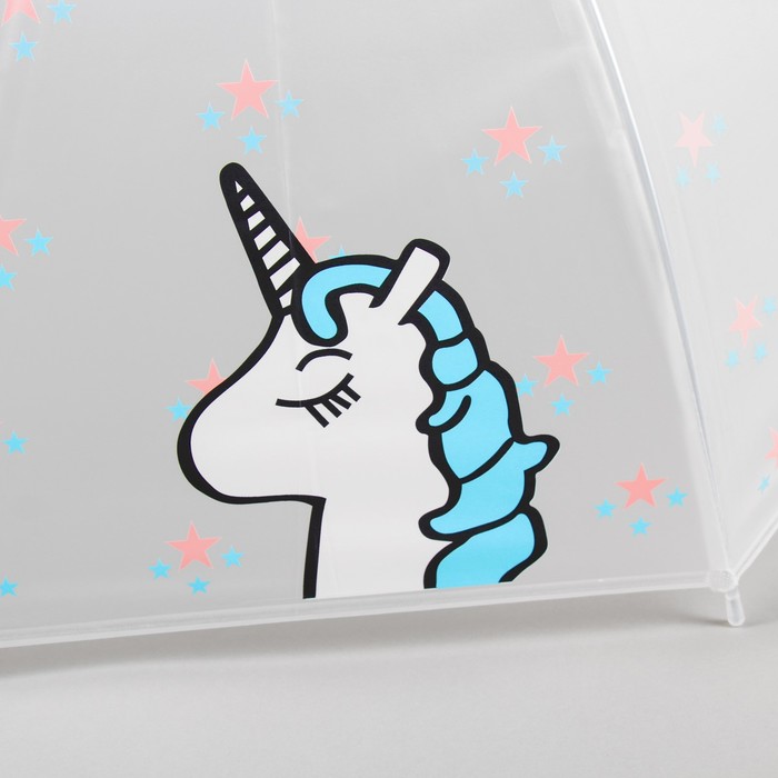 Зонт детский "Единорог", голубой