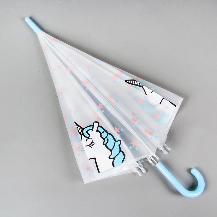 Зонт детский "Единорог", голубой