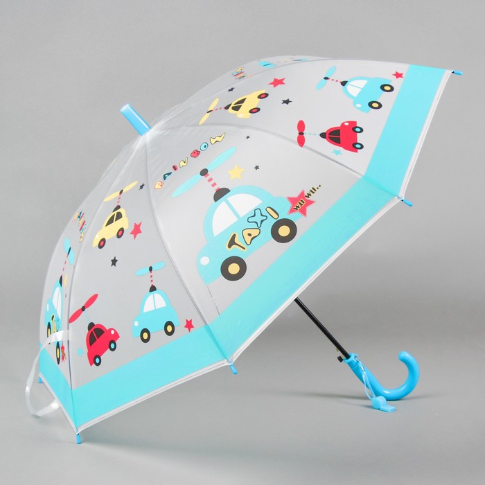 Зонт детский "Машинки", со свистком, r=48 см