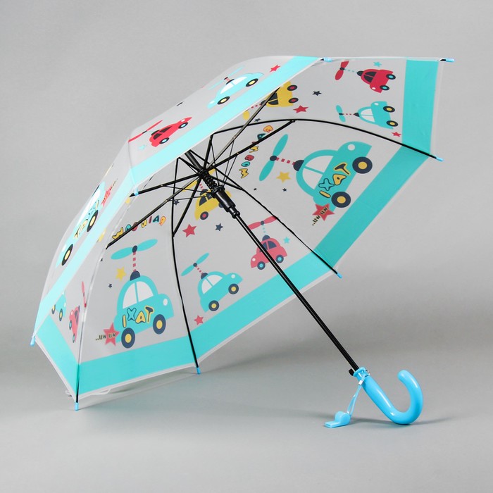 Зонт детский "Машинки", со свистком, r=48 см