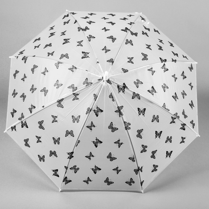 Зонт детский "Бабочки", черно-белый