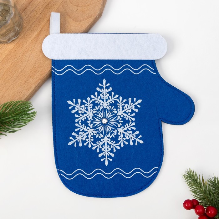 Набор "Доляна" Счастливого года, полотенце35х60см, лопатка20х5см, фетровая варежка14х22см