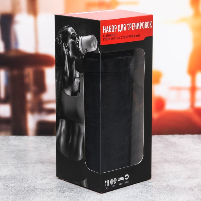 Набор "True", перчатки 9 х15 х1 см, шейкер 600 мл