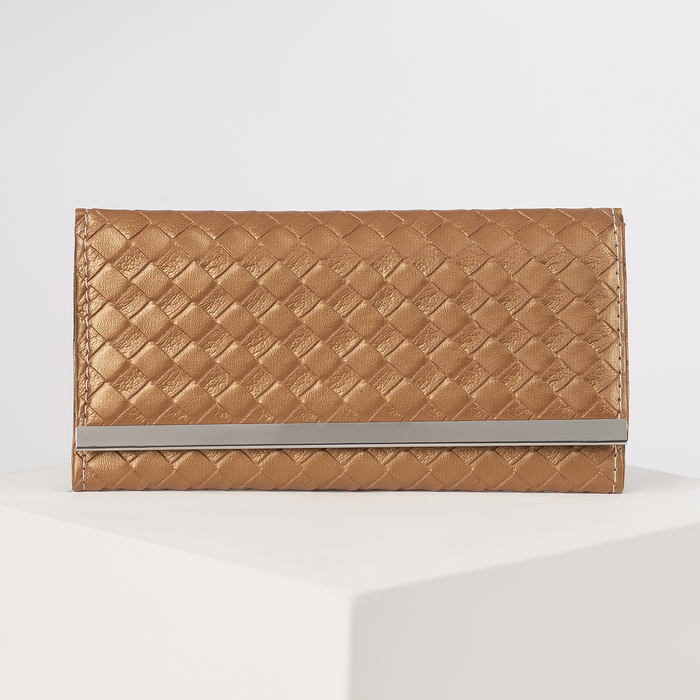 Кошелёк женский, 3 отдела, для карт, цвет коричневый