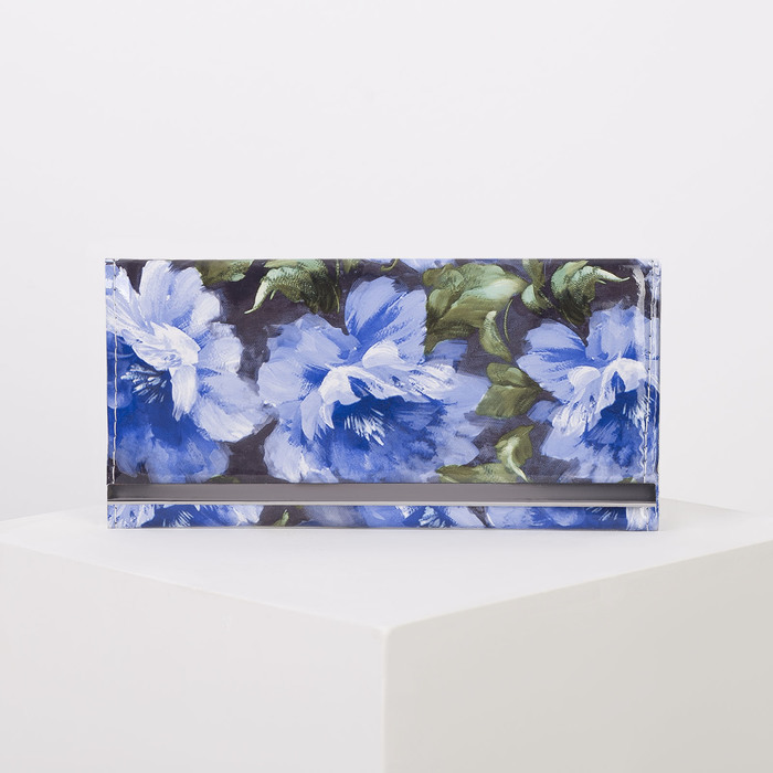 Кошелёк женский, 3 отдела, для карт, цвет синий