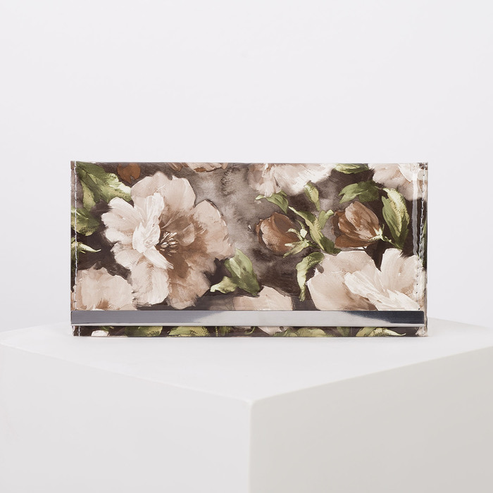 Кошелёк женский, 3 отдела, для карт, цвет коричневый