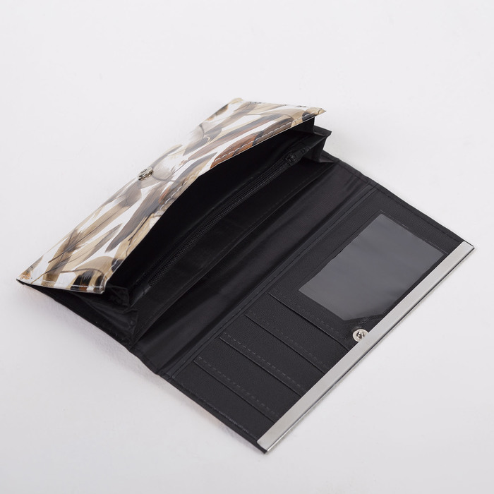 Кошелёк женский, 3 отдела, для карт, цвет коричневый