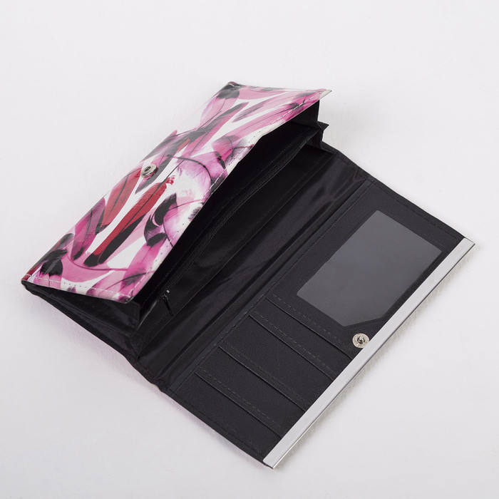 Кошелёк женский, 3 отдела, для карт, цвет красный