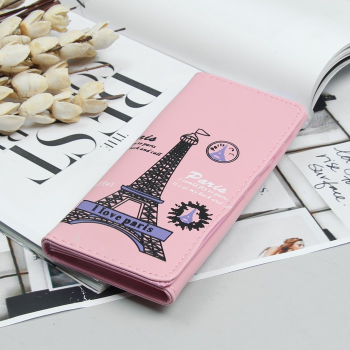 Кошелёк молодёжный, 2 отдела, для карт, цвет пудровый