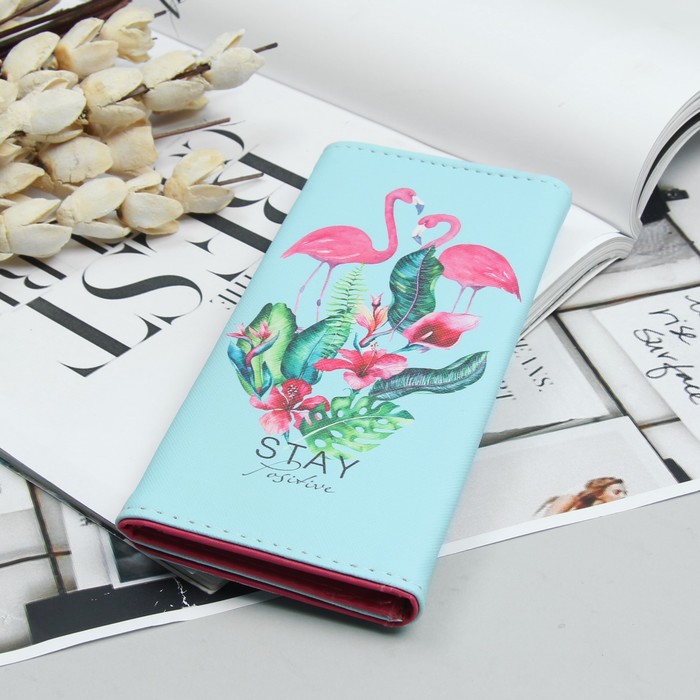 Кошелёк молодёжный, 2 отдела, для карт, цвет голубой