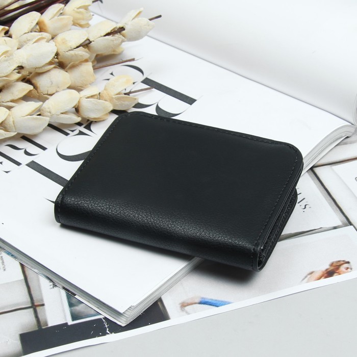 Кошелёк женский, 2 отдела, для карт, цвет чёрный