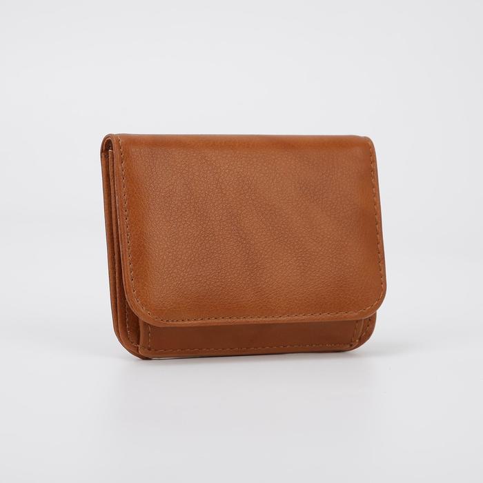 Кошелёк женский, 2 отдела, для карт, цвет коричневый