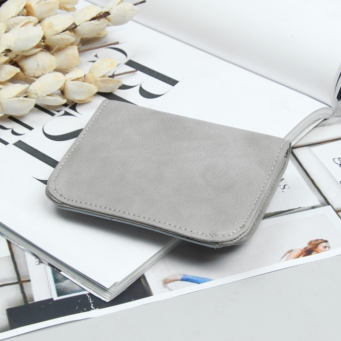 Кошелёк женский, 2 отдела, для карт, цвет серый