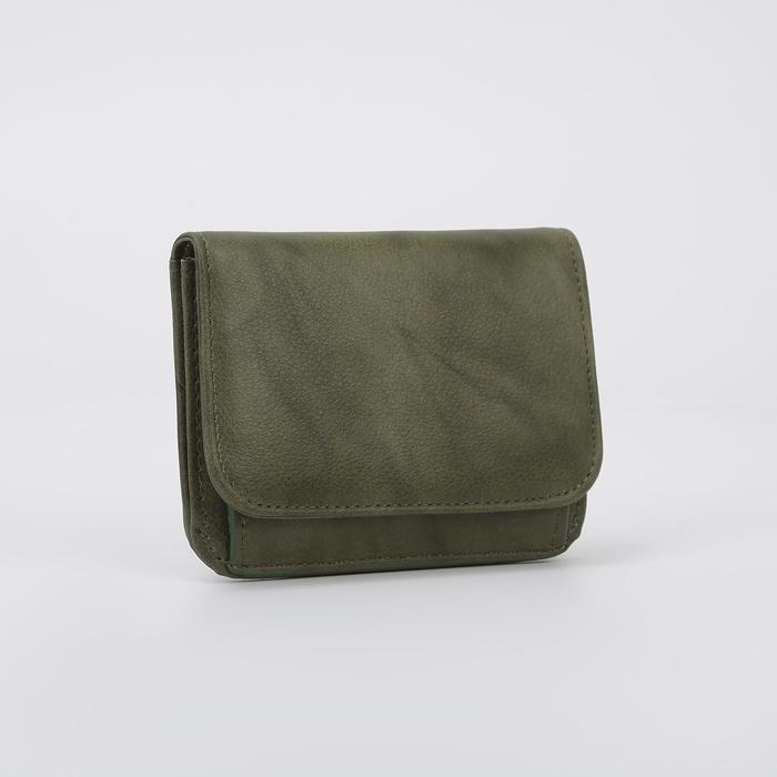 Кошелёк женский, 2 отдела, для карт, цвет зелёный