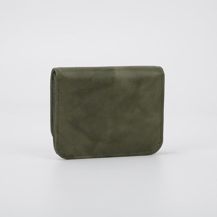Кошелёк женский, 2 отдела, для карт, цвет зелёный