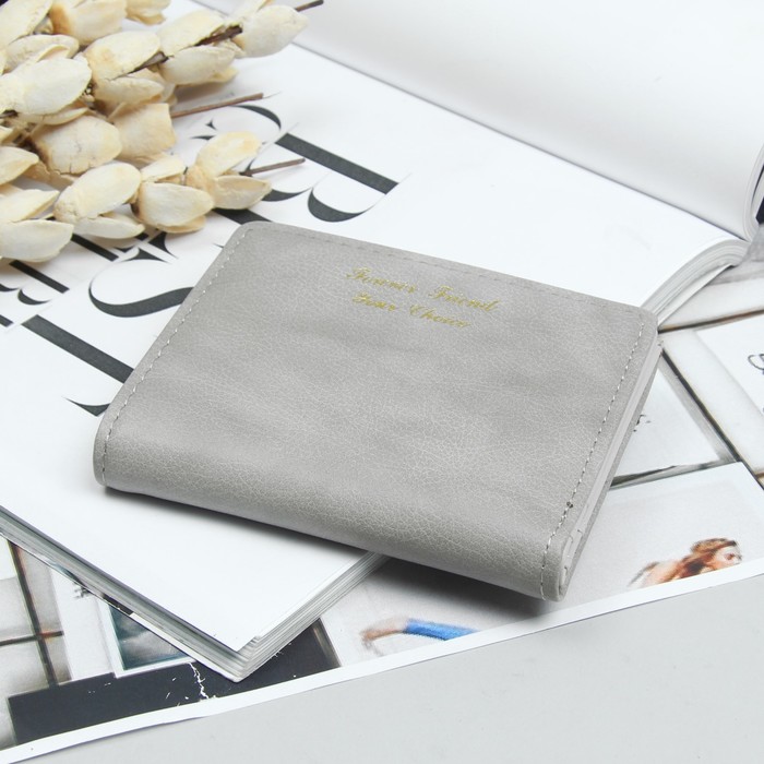 Кошелёк женский, 3 отдела, для карт, для монет, цвет серый