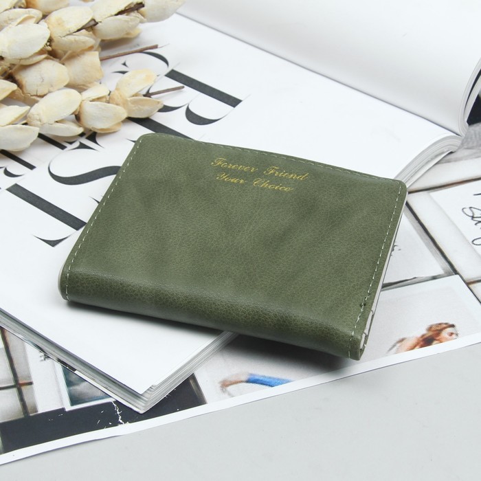 Кошелёк женский, 3 отдела, для карт, для монет, цвет зелёный