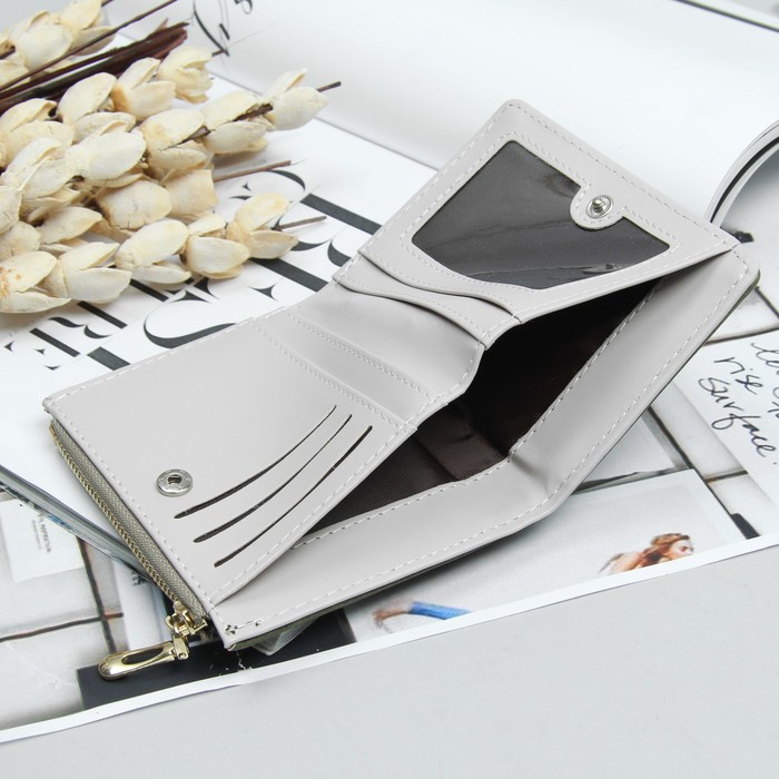 Кошелёк женский, 3 отдела, для карт, для монет, цвет зелёный