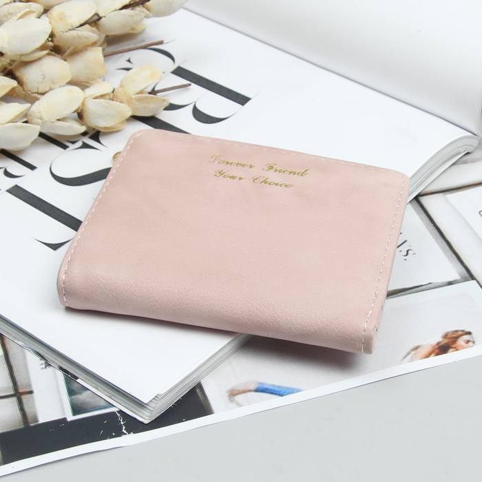 Кошелёк женский, 3 отдела, для карт, для монет, цвет розовый