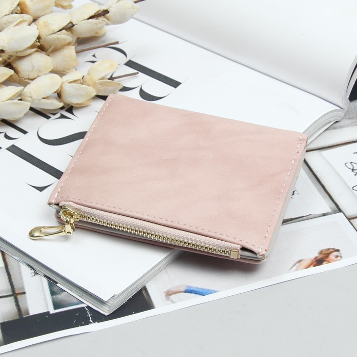 Кошелёк женский, 3 отдела, для карт, для монет, цвет розовый