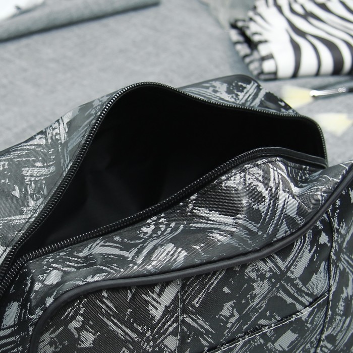 Косметичка дорожная «Ромбы», отдел на молнии, наружный карман, цвет серый