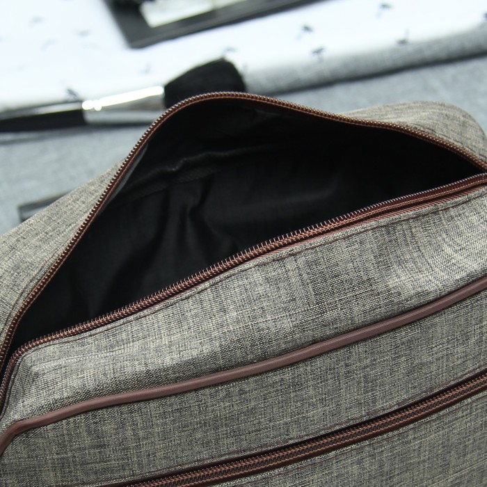 Косметичка дорожная «Минимализм», отдел на молнии, наружный карман, цвет кофе