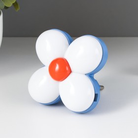Ночник пластик 'Ромашка' LED бело-синий 8х5х8 см Ош