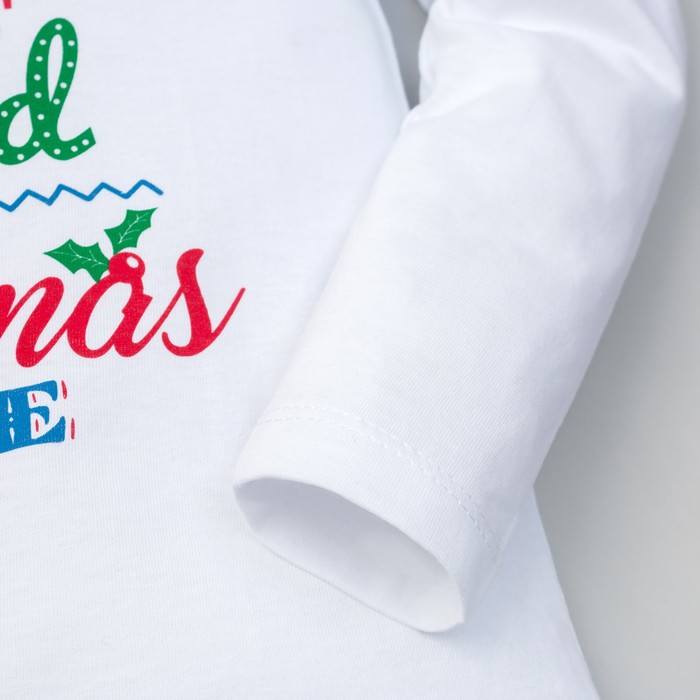 Комплект: джемпер, брюки KAFTAN "Around time Cristmas", бел., бордовый, р. 98-104 см (30)