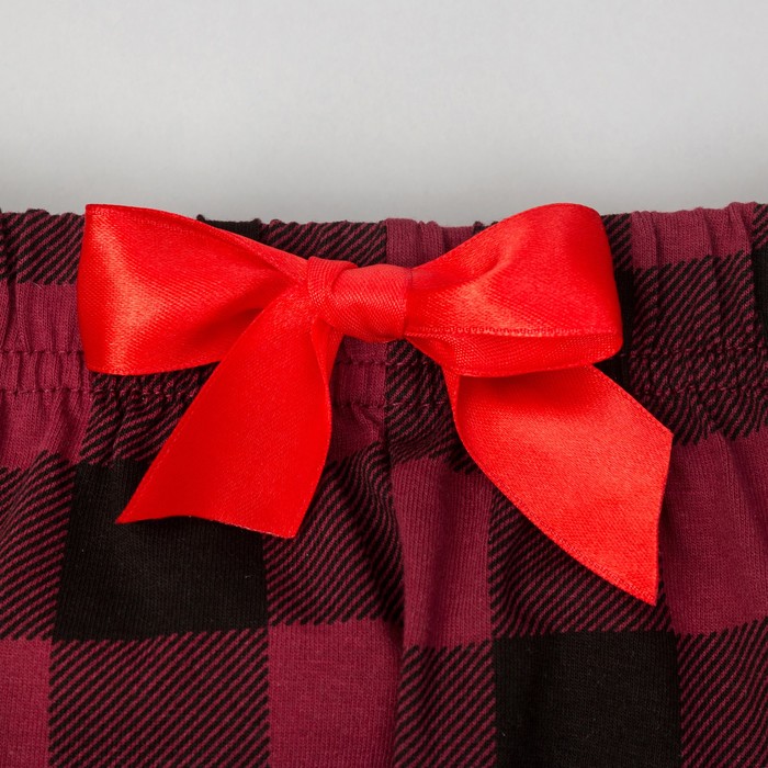 Комплект: джемпер, брюки KAFTAN "Around time Cristmas", бел., бордовый, р. 110-116 см (32)