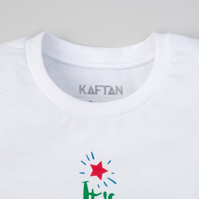 Комплект: джемпер, брюки KAFTAN "Around time Cristmas", бел.,, бордовый, р. 122-128 см (34)