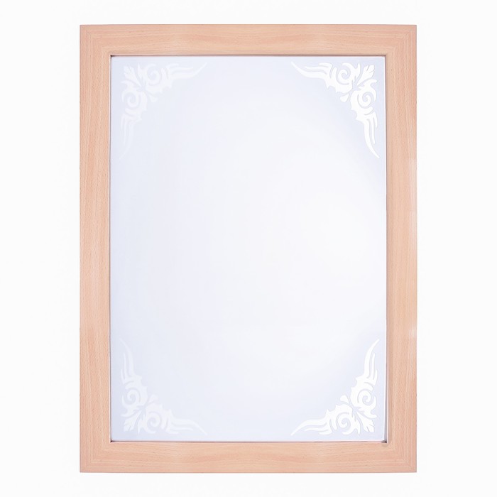 Зеркало «Узор», настенное, в багете бук, матирование, 60×80 см