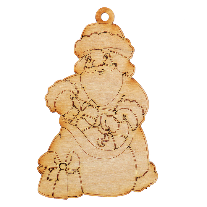 Украшение для декора "Дедушка Мороз" из фанеры 6х10 см