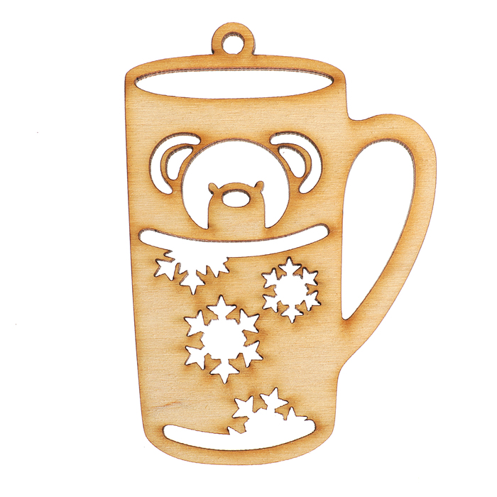 Украшение для декора "Кружка" из фанеры 10х6,5 см