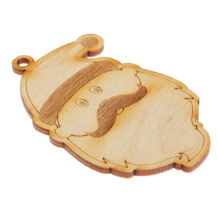 Украшение для декора "Санта с усами" из фанеры 6х10 см