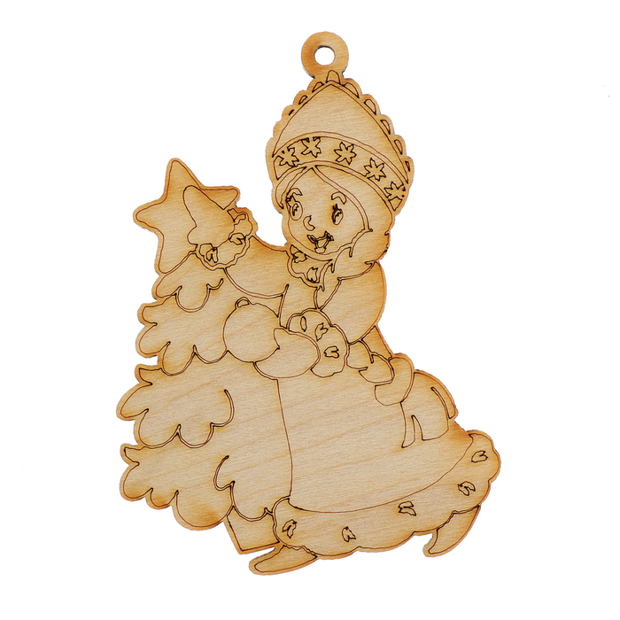 Украшение для декора "Снегурочка" из фанеры 7х10 см