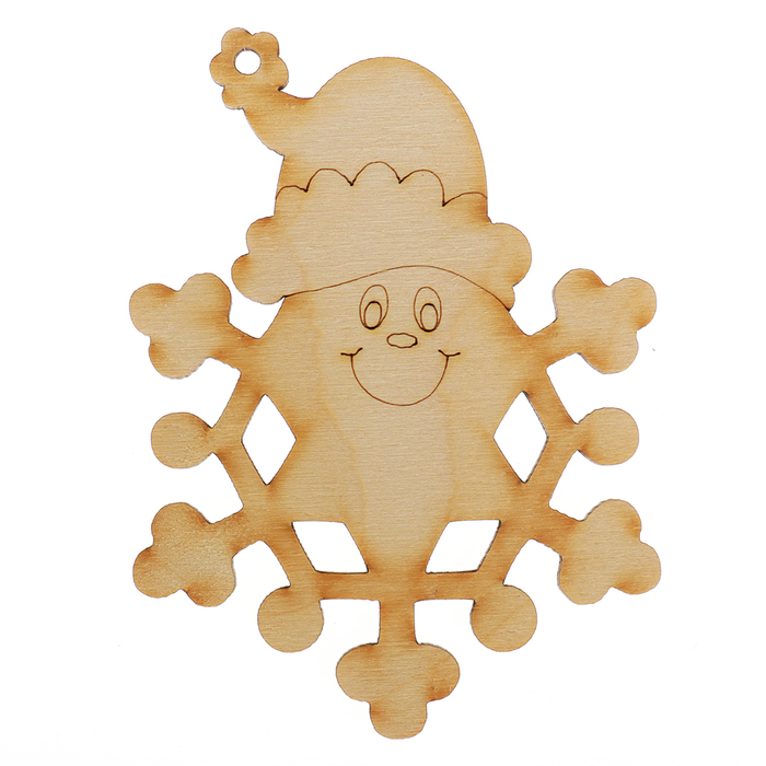 Украшение для декора "Снежинка-снеговичок" 8х10 см