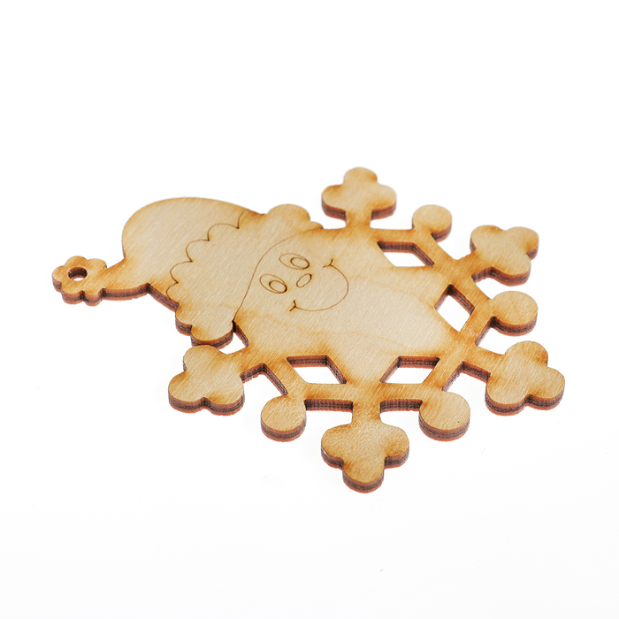 Украшение для декора "Снежинка-снеговичок" 8х10 см