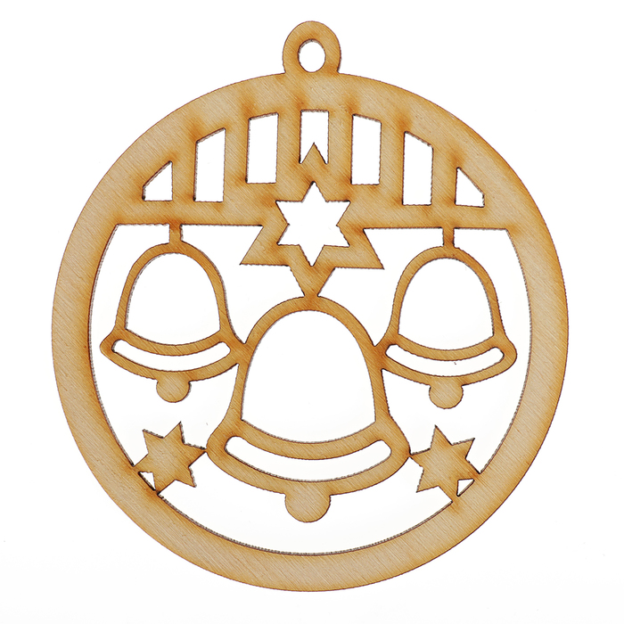 Украшение для декора "Шар новогодний. Колокольня" из фанеры 9х10 см