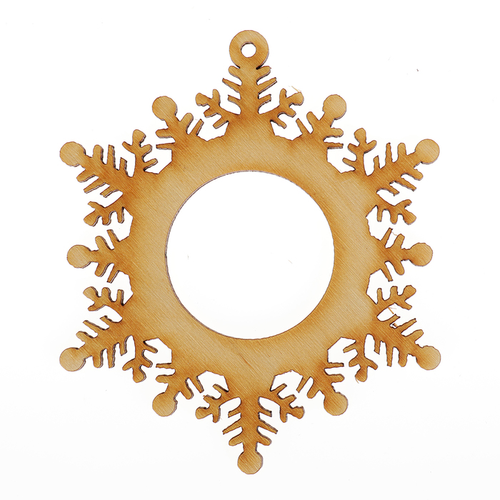 Украшение для декора "Шар новогодний. Снежинка-29" из фанеры 8,5х10 см